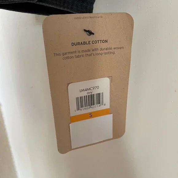 Levi's Men's Canvas Utility Jacket - Blue w/ Brown Corduroy Collar (Small) - Picture 5 of 8